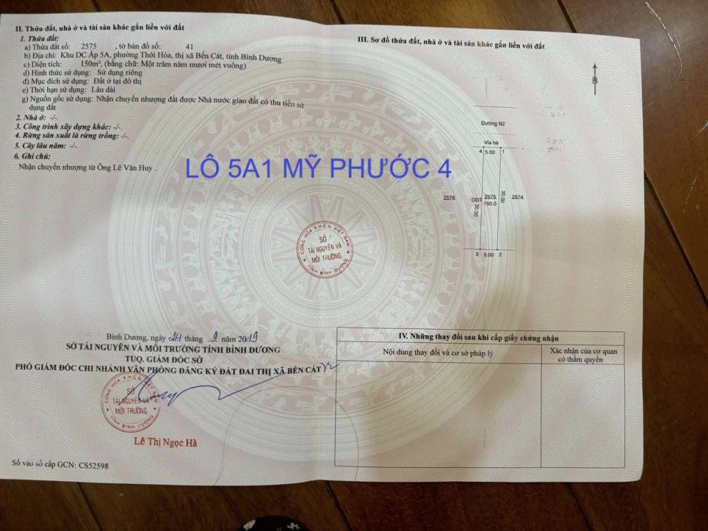 bán đất mỹ phước 4 lô 5a1